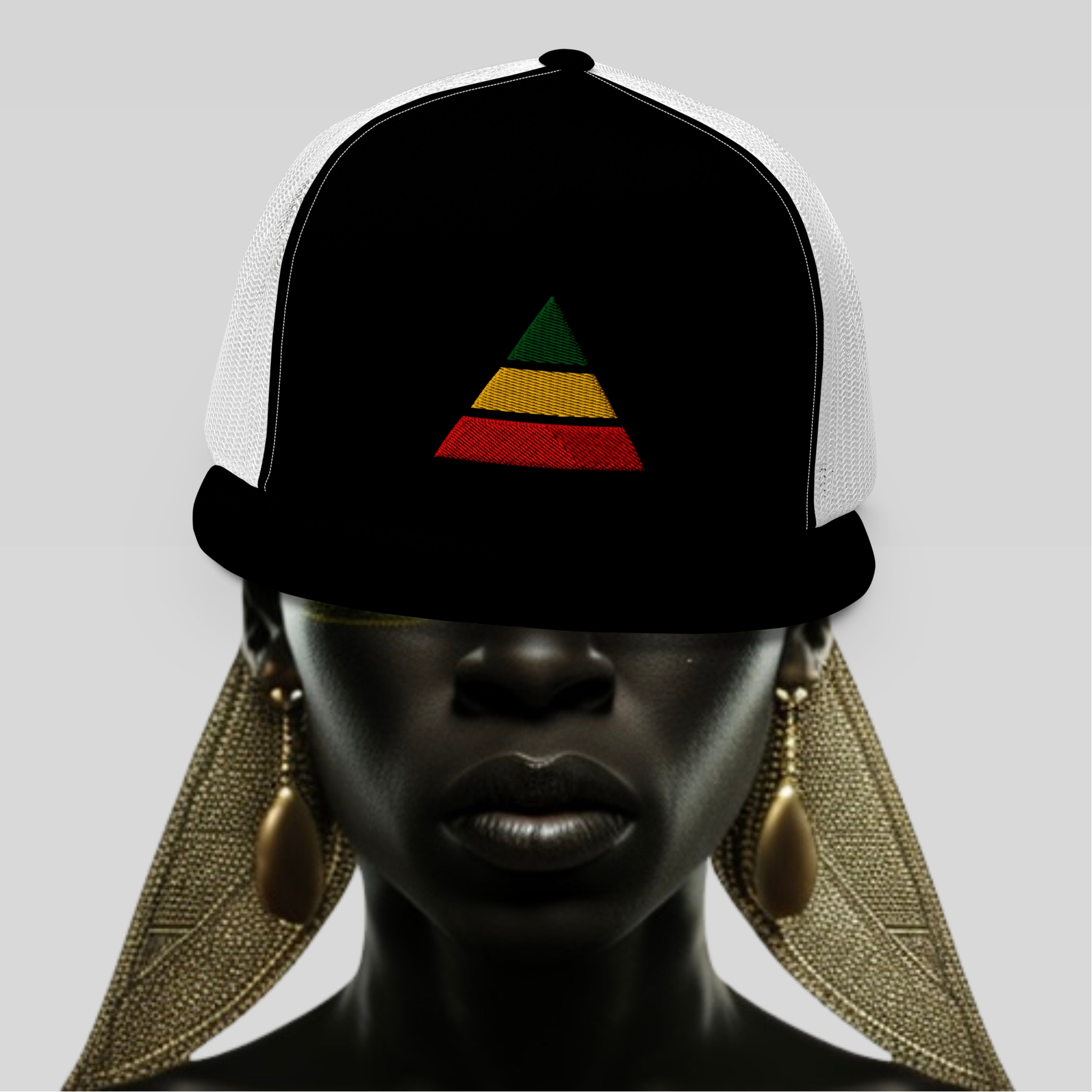 Dark-skinned Black woman in a NIF Gods baseball hat