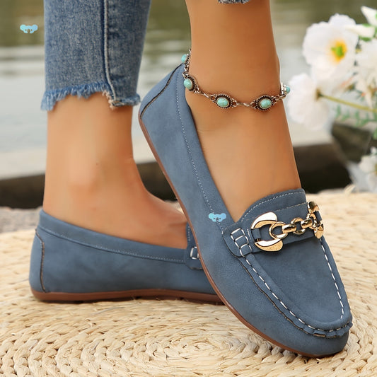 Soft Sole Casual Denim Blue Slip-on Loafers