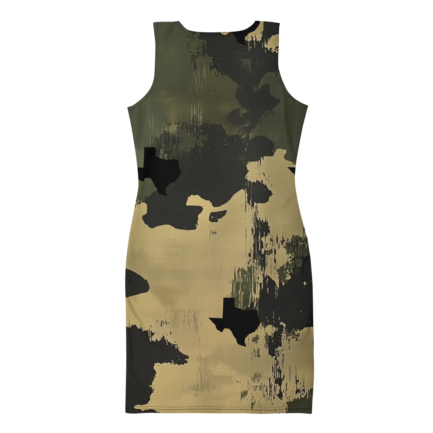 Flat Image of the back view of a Camouflaged Tank Dress