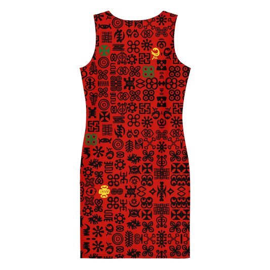 Red Tank Dress with beautiful Adinkra symbols
