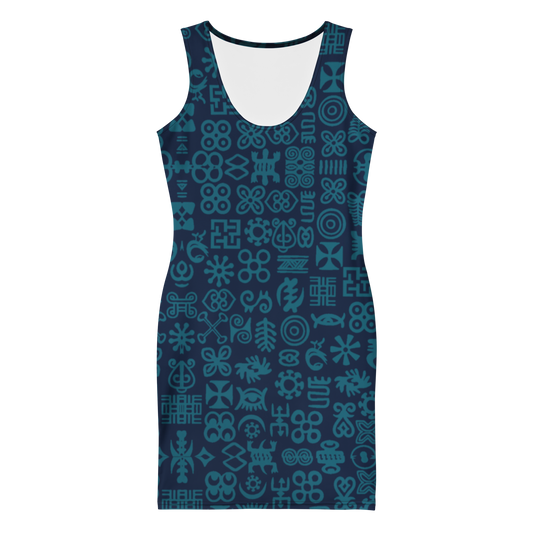 ADINKRA TANK DRESS COLOR TURQUOISE