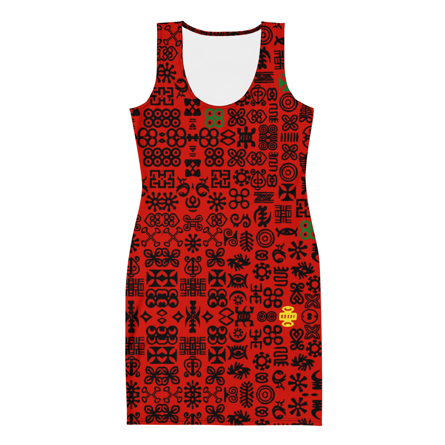 Red Tank Dress Covered With Beautiful Adinkra Symbols