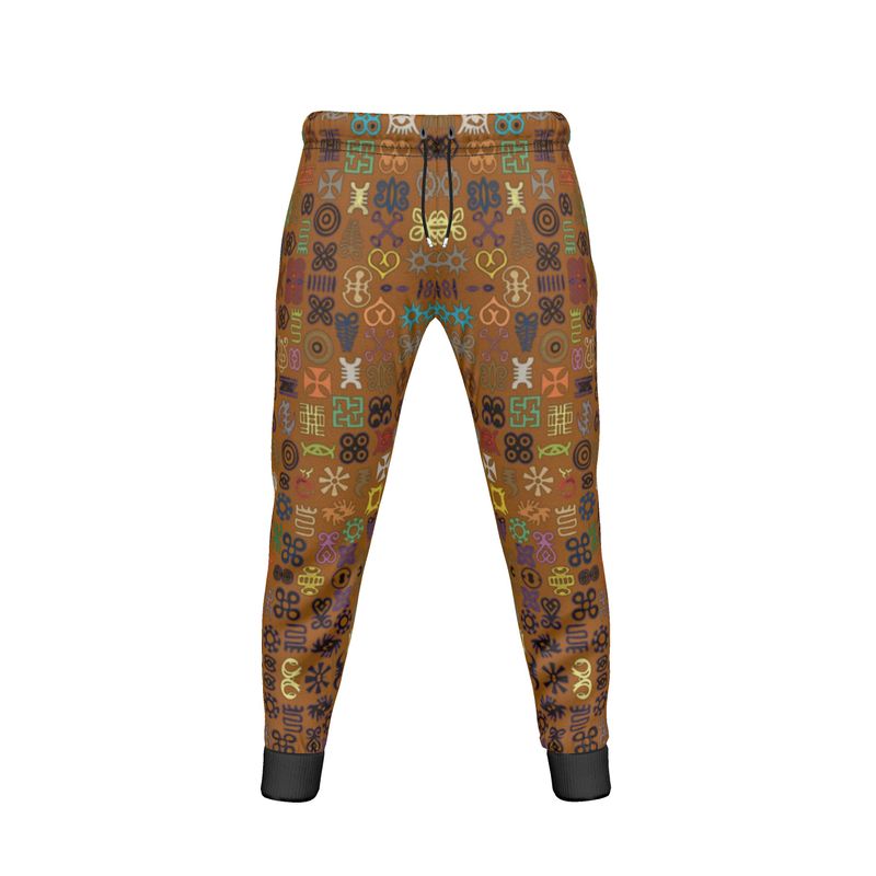 ADINKRA MEN'S JOGGERS - BROWN WITH MULTICOLOR