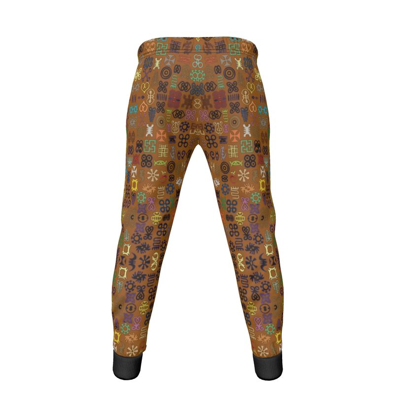 ADINKRA MEN'S JOGGERS - BROWN WITH MULTICOLOR