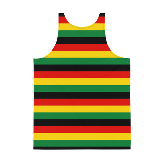 Tank Top with Reggae Colors. Black, red, yellow, green