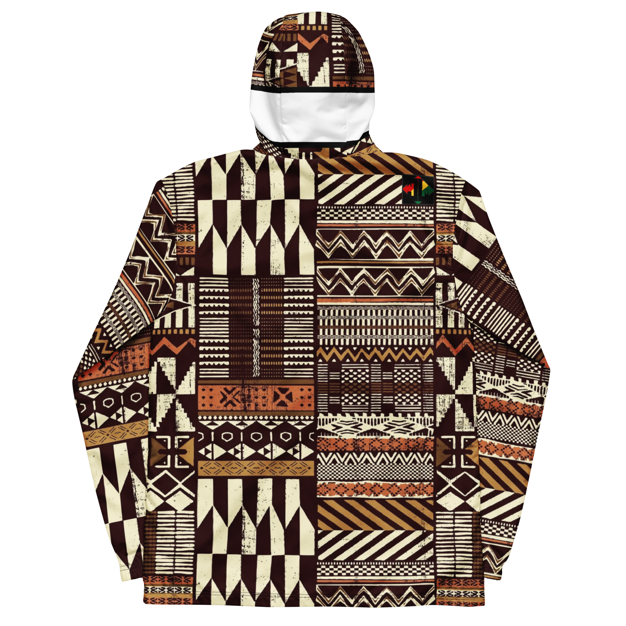 multicolored african print Ankara styled windbreaker jacket back