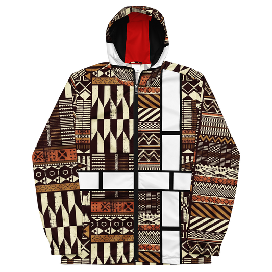 multicolored african print Ankara styled windbreaker jacket with black zipper