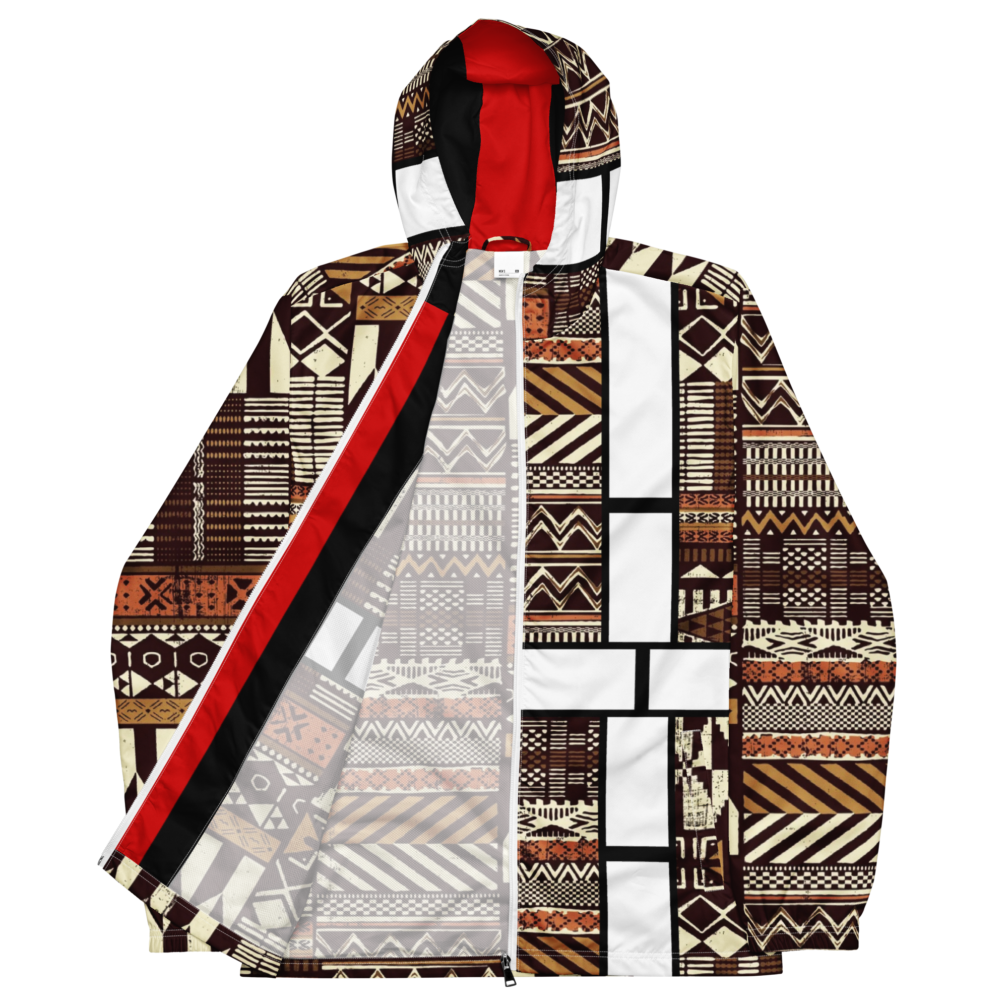 multicolored african print Ankara styled windbreaker jacket