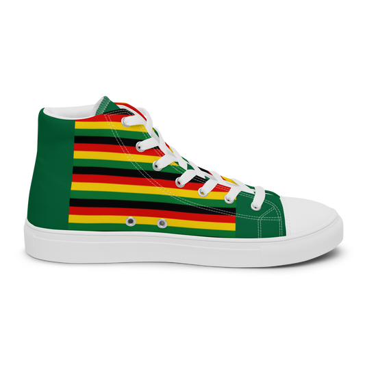 ROOTS HIGH TOP CANVAS SHOES - REGGAE SNEAKERS WITH RASTA PRINT
