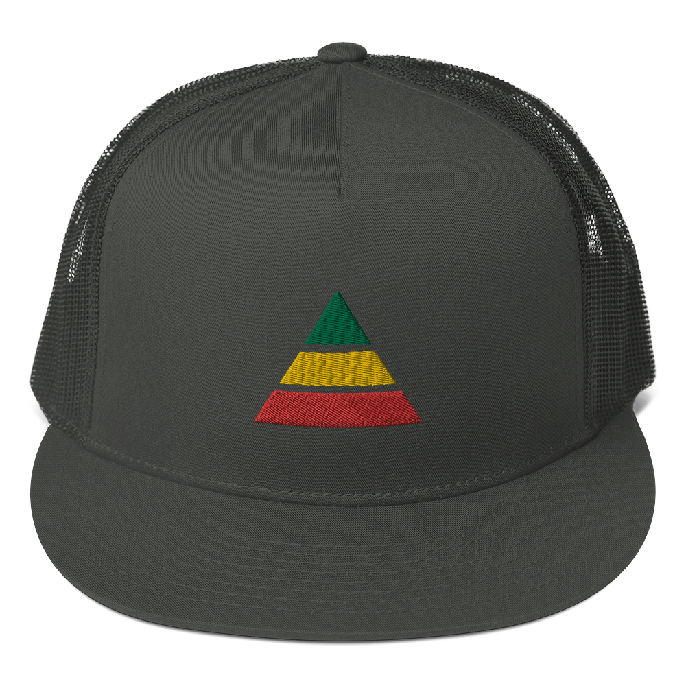 EMBROIDERED PYRAMID TRUCKER HAT