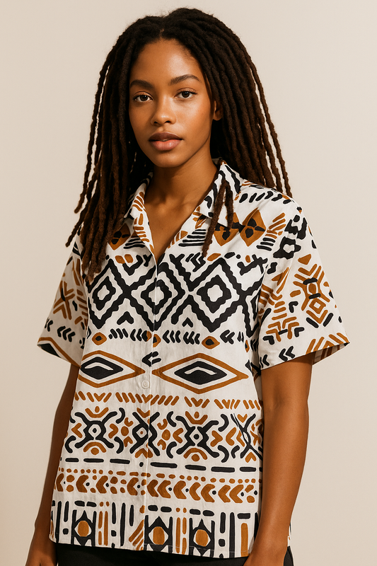 The Nommo Shirt
Retro Fashion Shirts Short Sleeves For Women