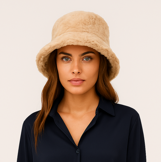 COZY LUXE FAUX FUR BUCKET HAT – WINDPROOF WINTER ESSENTIAL