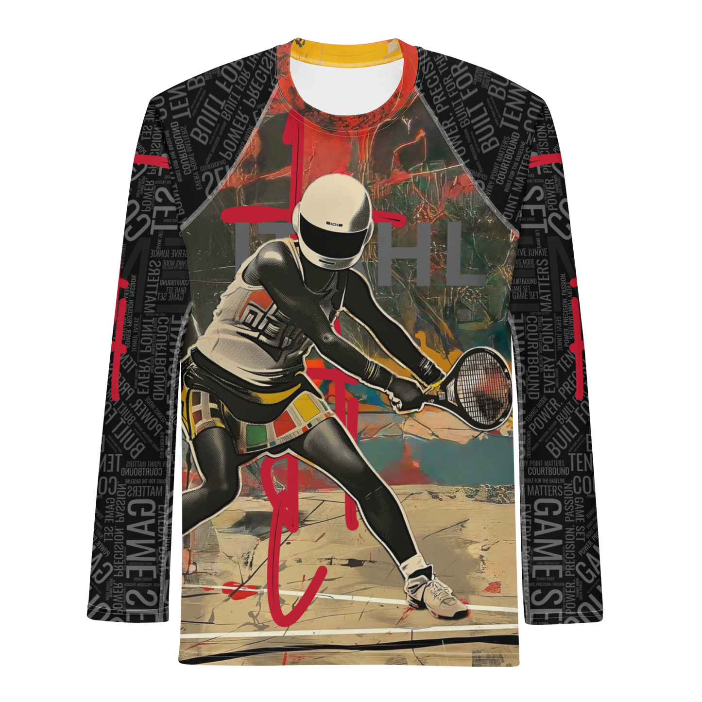 Serve Stillness long sleeve rash guard for tennis – ITAHL Collection by Magnificent Crowns