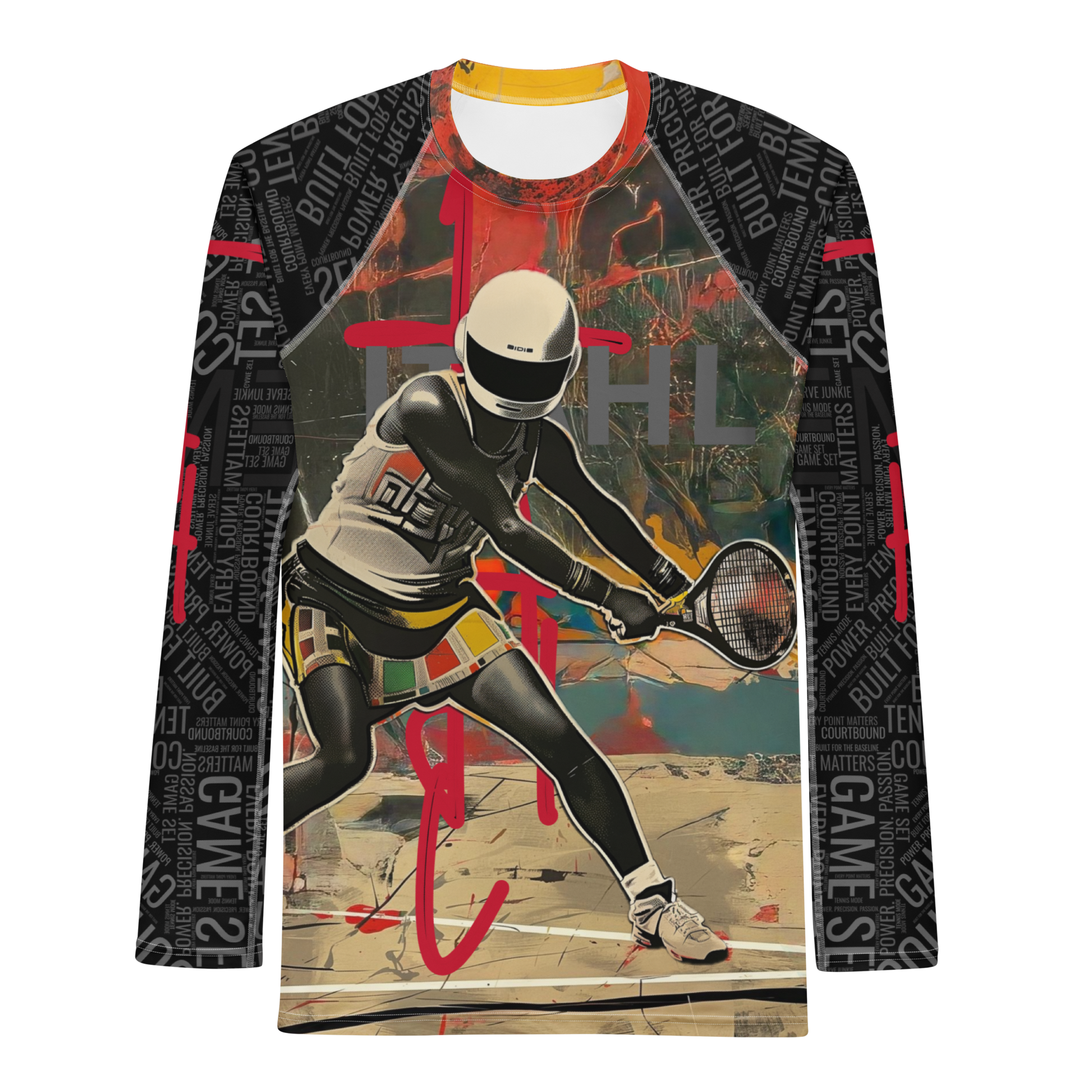 Serve Stillness long sleeve rash guard for tennis – ITAHL Collection by Magnificent Crowns