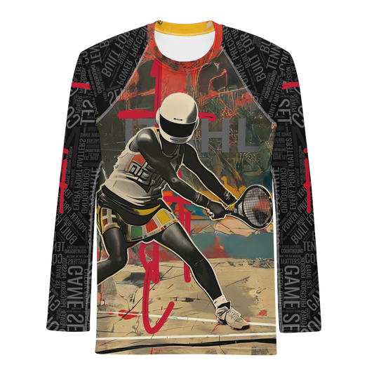 Serve Stillness long sleeve rash guard for tennis – ITAHL Collection by Magnificent Crowns