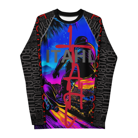 Silent Rebellion long sleeve rash guard for skateboarding – ITAHL Collection by Magnificent Crowns