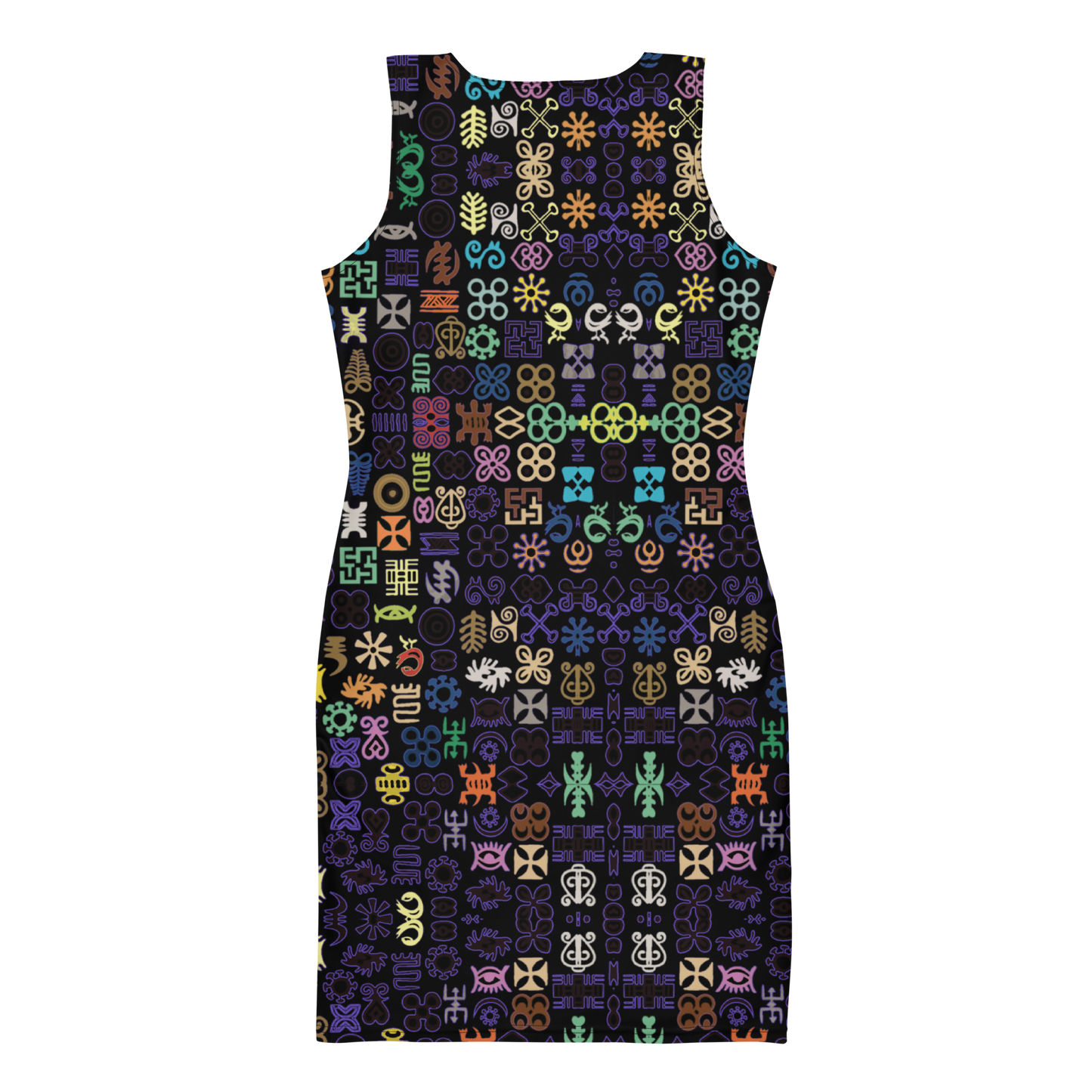 ADINKRA DRESS - BLACK WITH MULTICOLOR