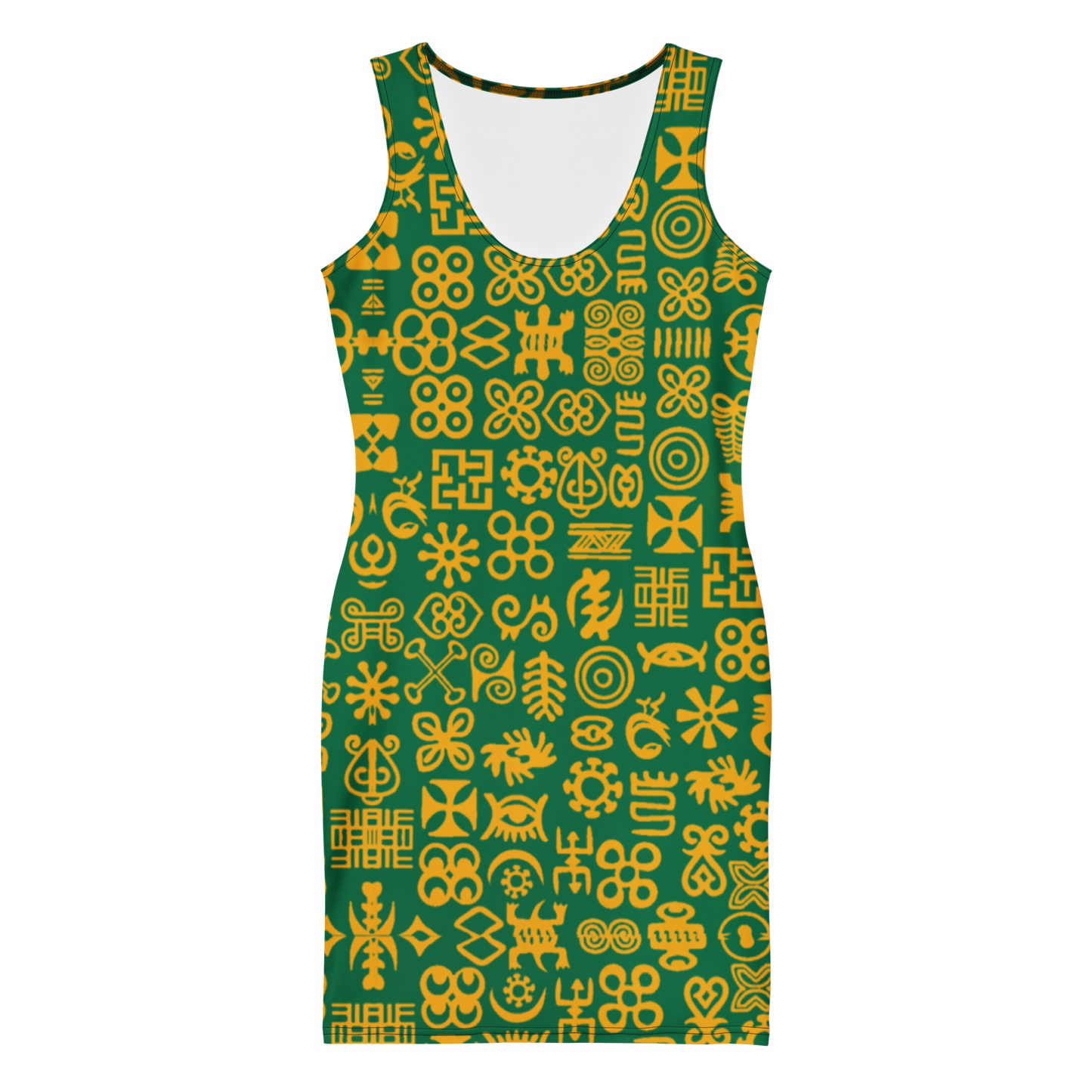 ADINKRA DRESS - GREEN AND GOLD