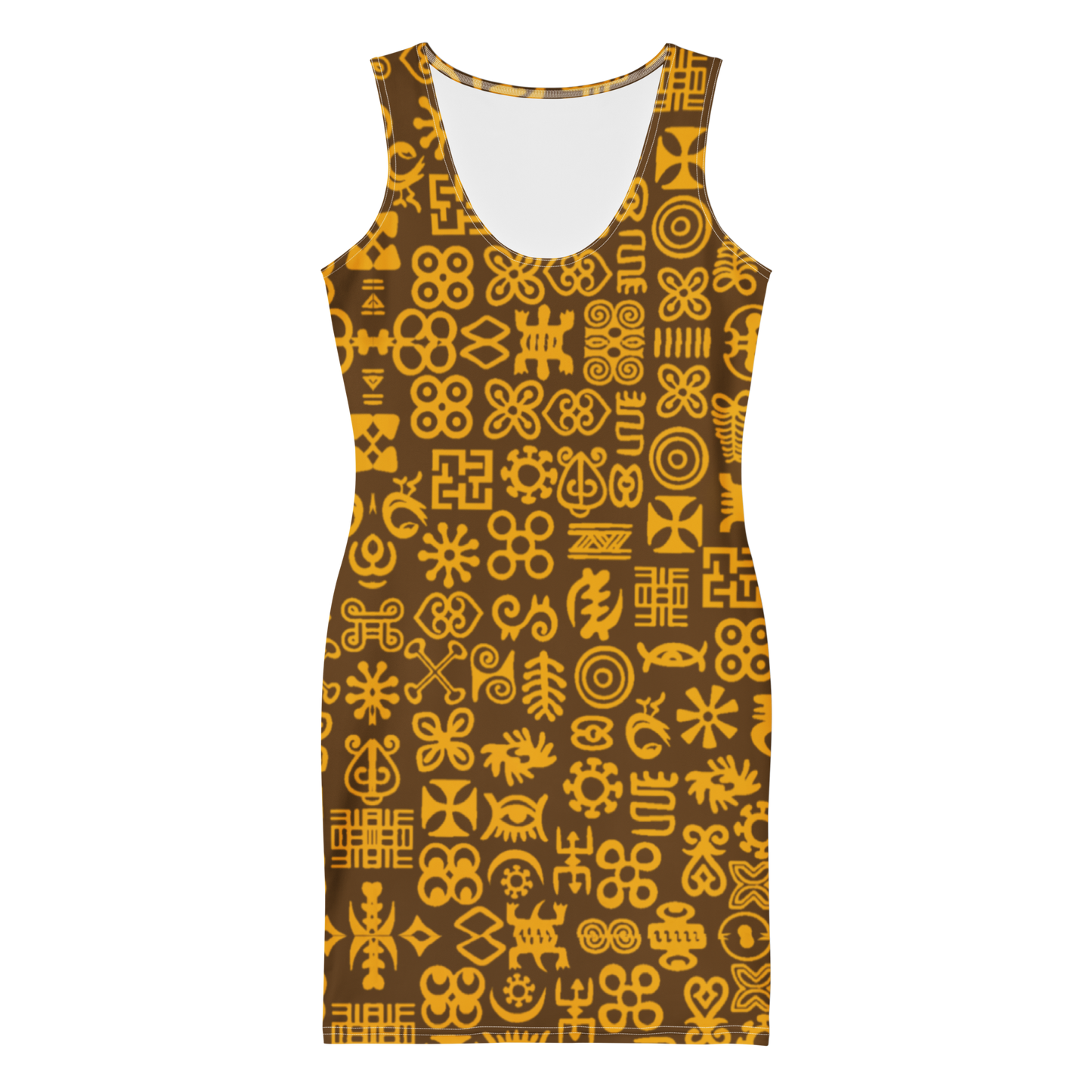 ADINKRA DRESS - COFFEE AND GOLD