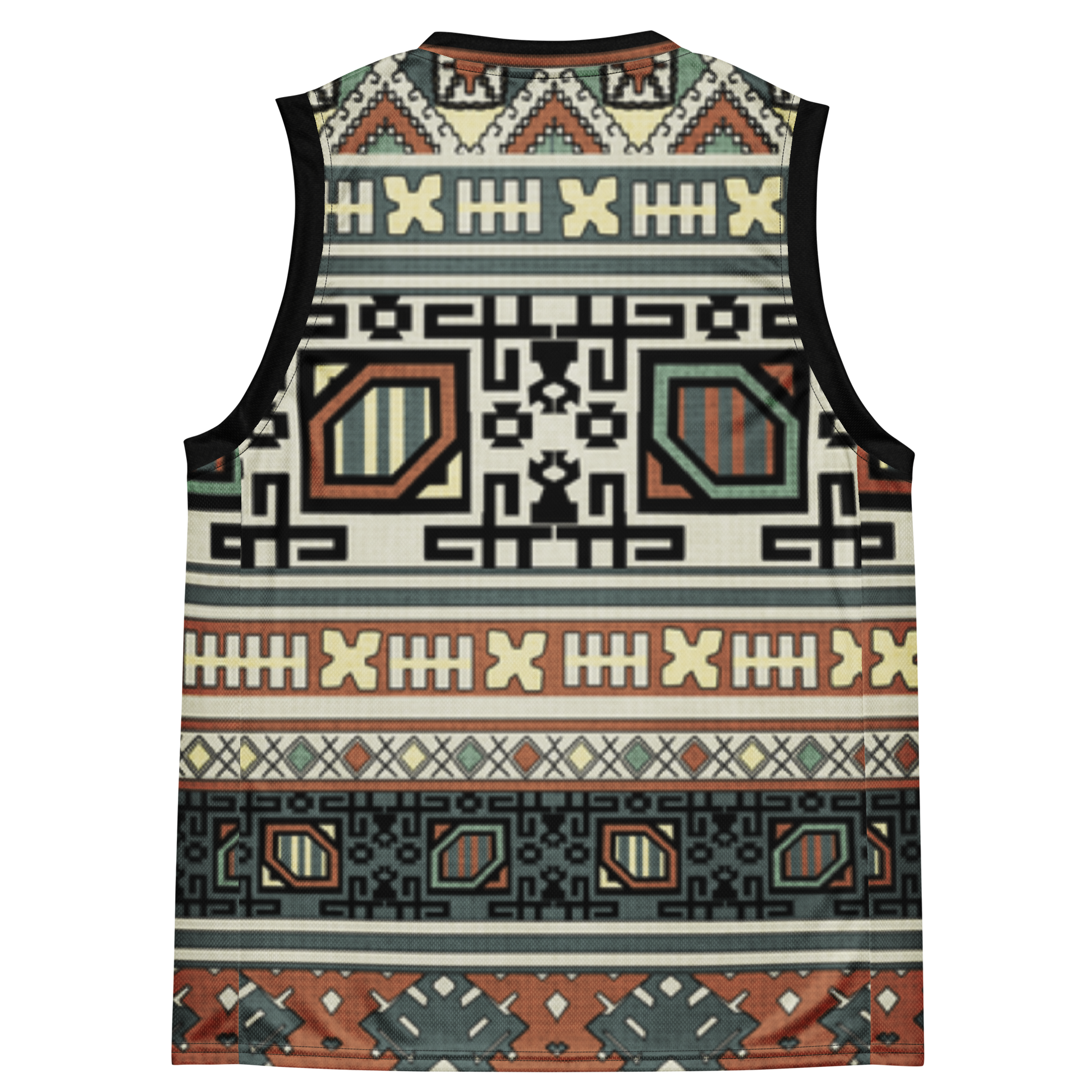 Basketball Jersey with tribal print on the back with the word Magnificence on the front