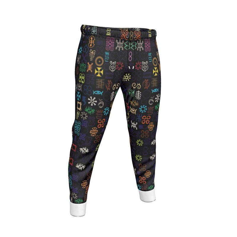 ADINKRA MEN'S JOGGERS - BLACK WITH MULTICOLOR