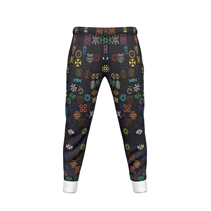 ADINKRA MEN'S JOGGERS - BLACK WITH MULTICOLOR