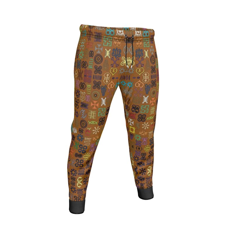 ADINKRA MEN'S JOGGERS - BROWN WITH MULTICOLOR