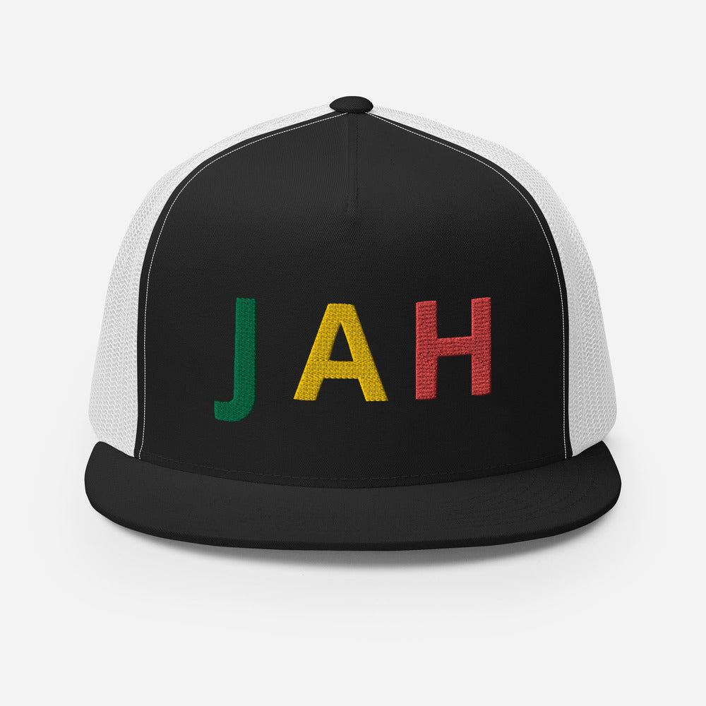 EMBROIDERED JAH TRUCKER HAT