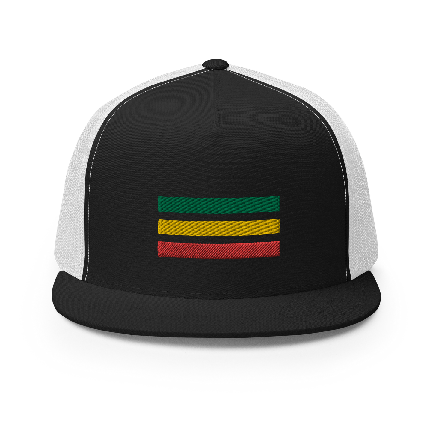 EMBROIDERED RASTA FLAG TRUCKER HAT