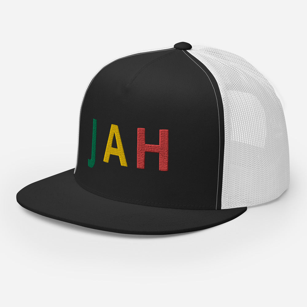 EMBROIDERED JAH TRUCKER HAT