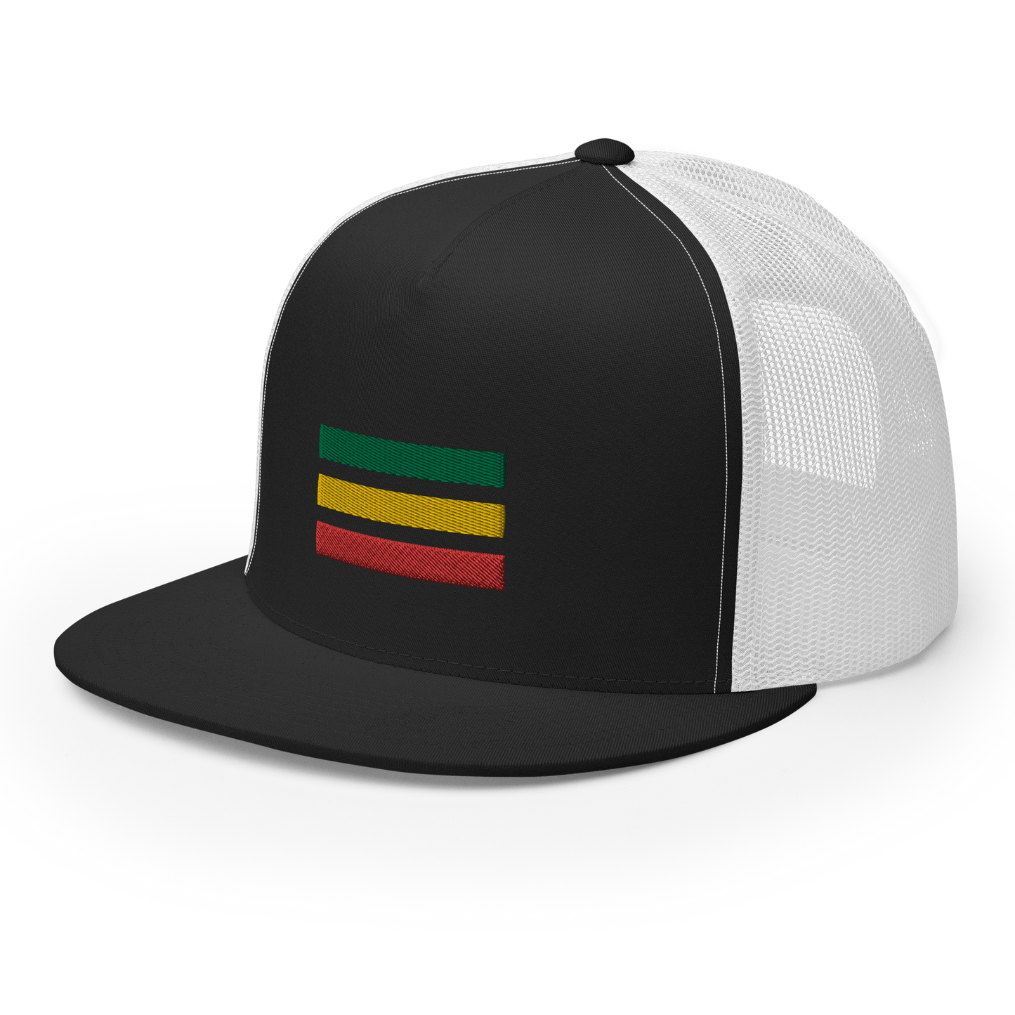 EMBROIDERED RASTA FLAG TRUCKER HAT