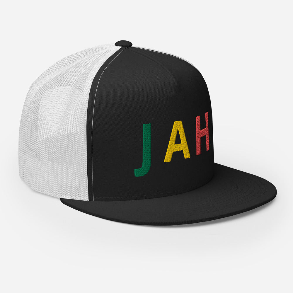 EMBROIDERED JAH TRUCKER HAT