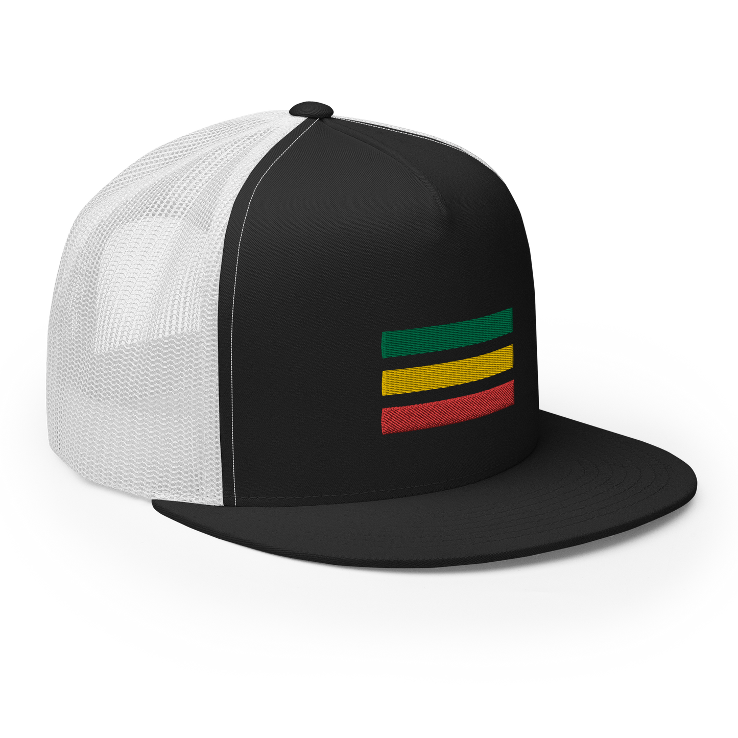 EMBROIDERED RASTA FLAG TRUCKER HAT