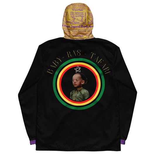 Image of Windbreaker with image of Baby Haile Selassie