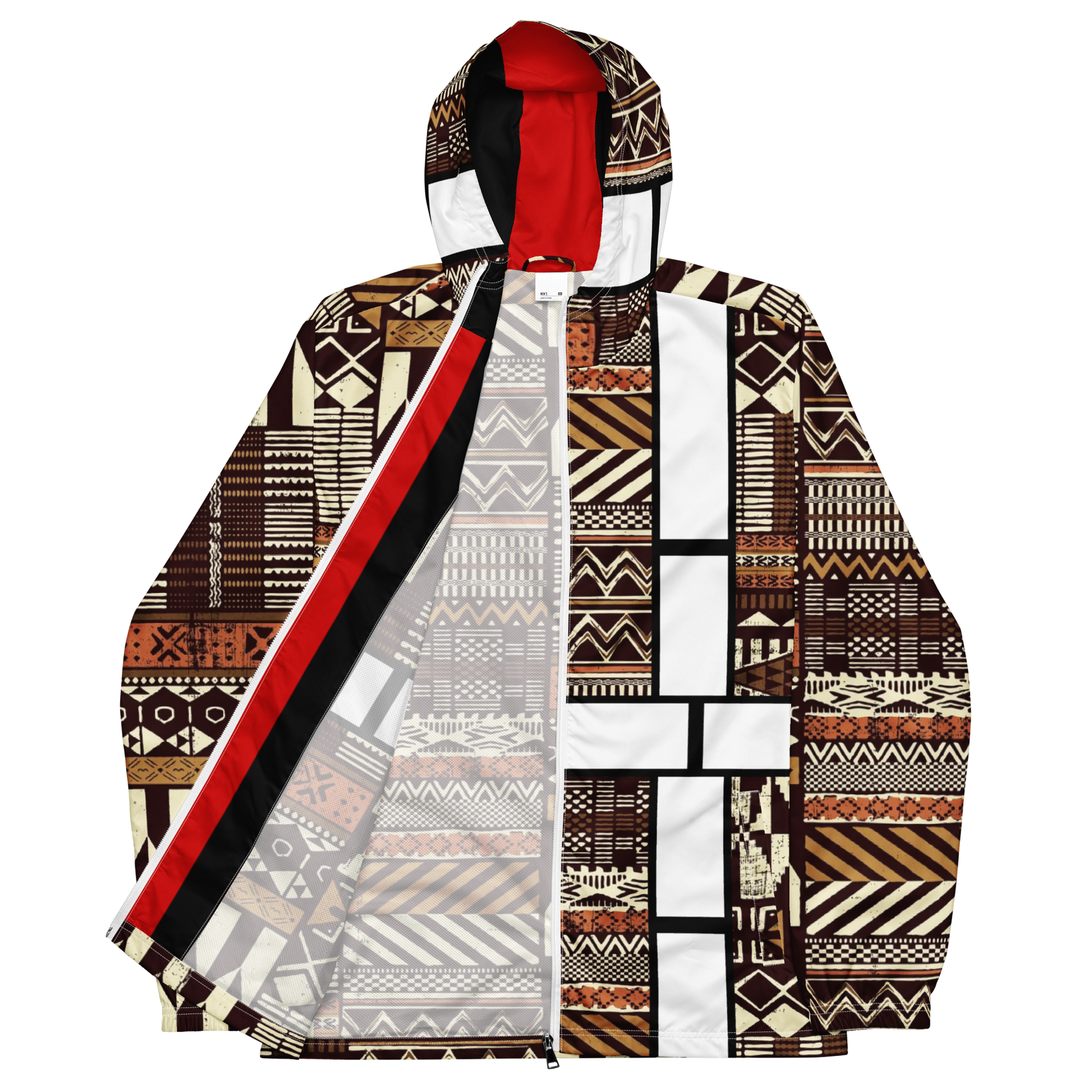 multicolored african print Ankara styled windbreaker jacket