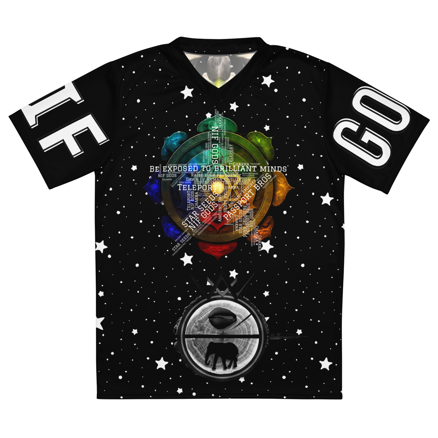 NIF GODS CHAKRA WINGS RECYCLED UNISEX SPORTS JERSEY