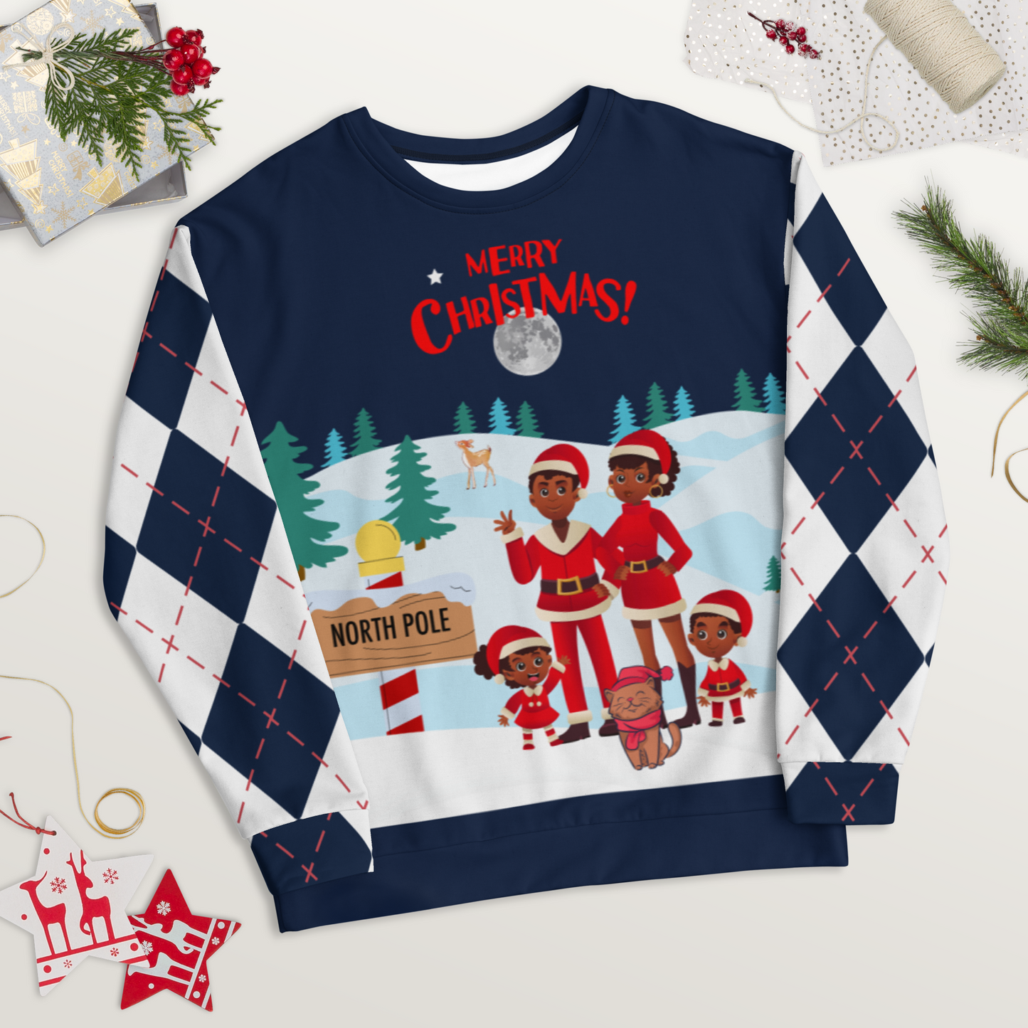 HANDSOME CHRISTMAS SWEATSHIRT - NAVY