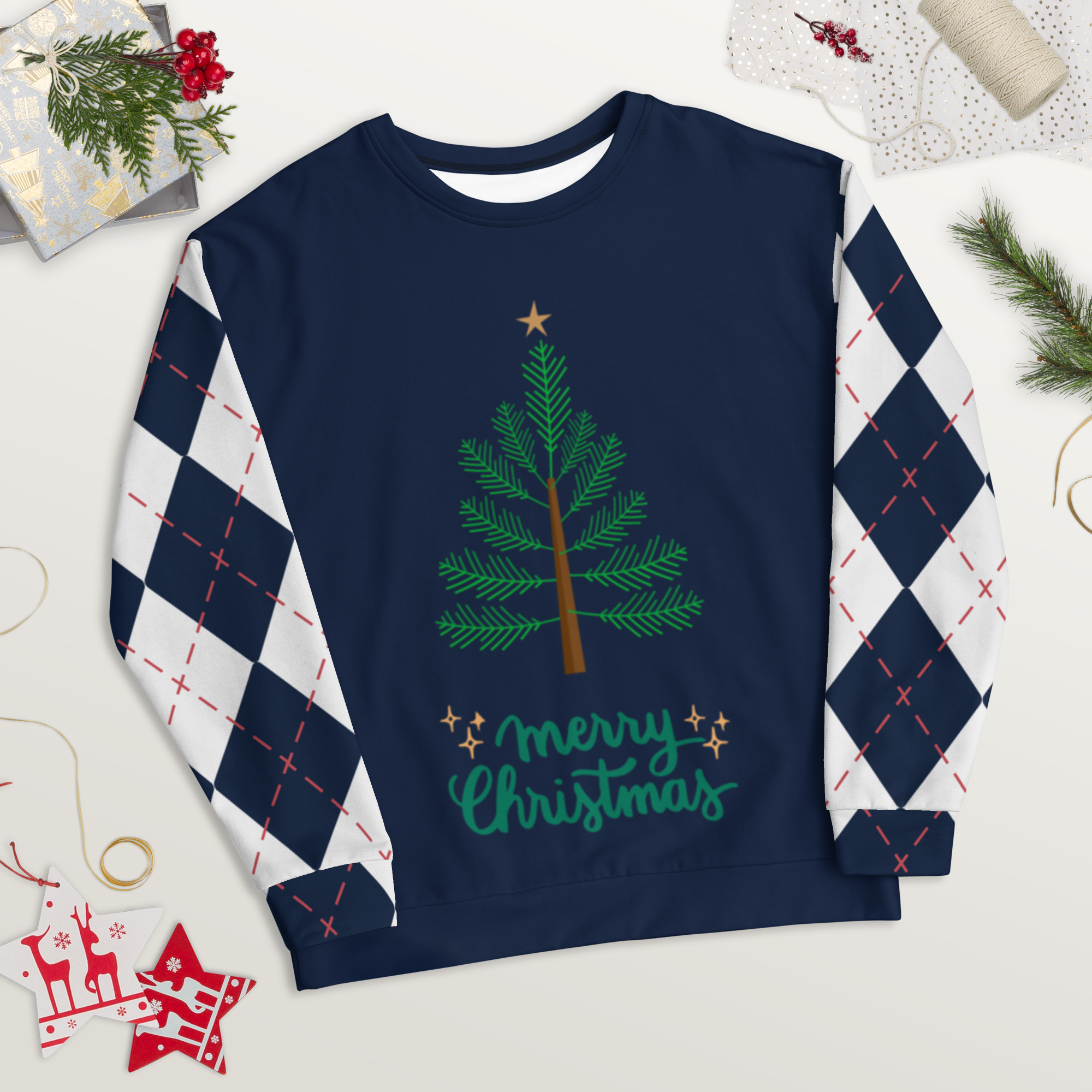 HANDSOME CHRISTMAS SWEATSHIRT - ARGYLE