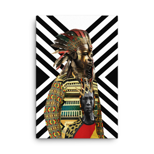 Afrofuturism NIF GOD figure in 1250 Sweatshirt on Imigongo print background