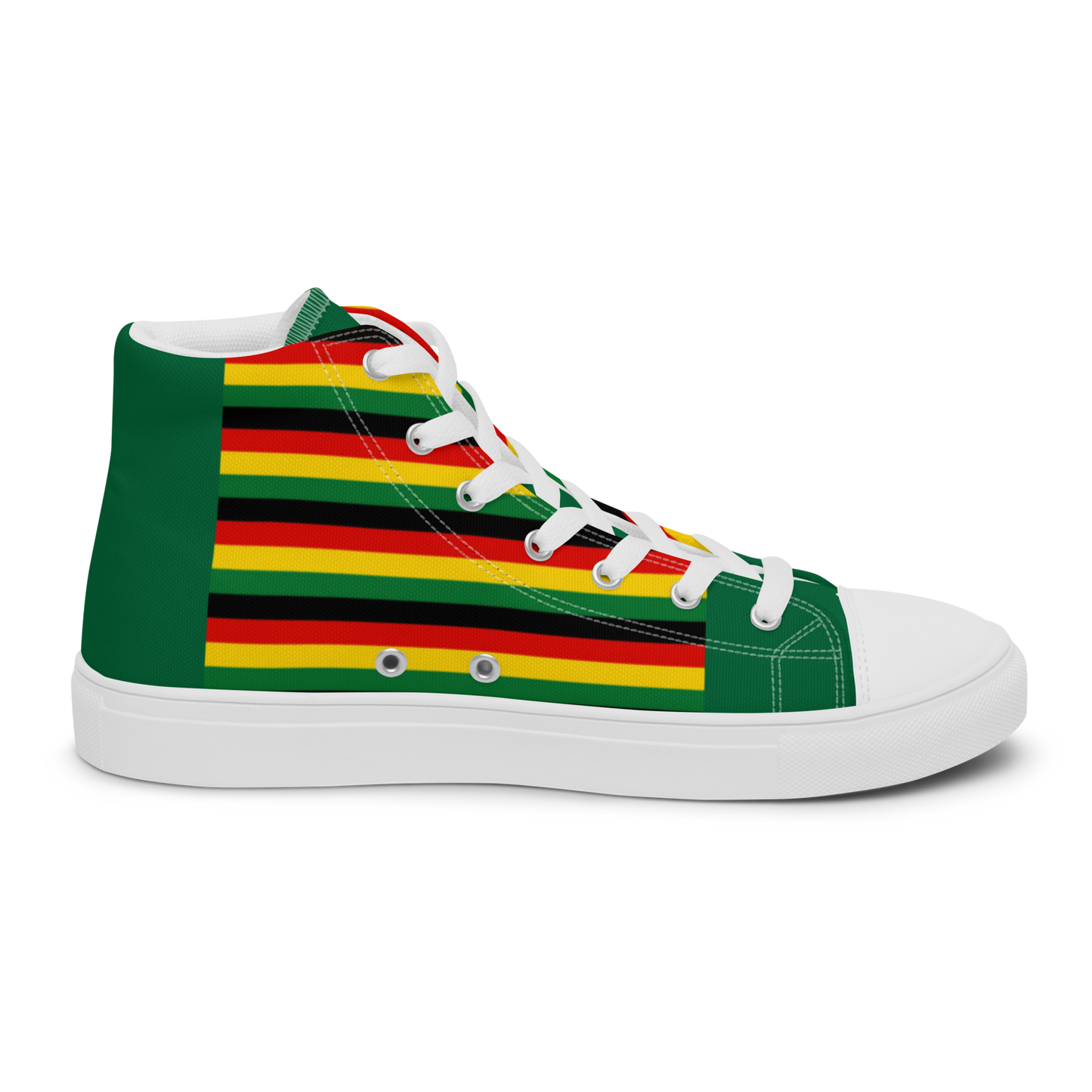 ROOTS HIGH TOP CANVAS SHOES - REGGAE SNEAKERS WITH RASTA PRINT