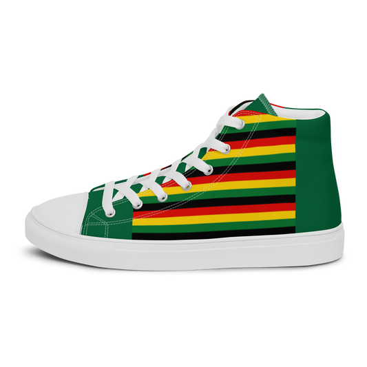 ROOTS HIGH TOP CANVAS SHOES - REGGAE SNEAKERS WITH RASTA PRINT