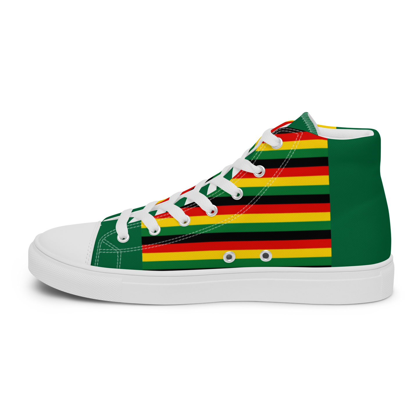 ROOTS HIGH TOP CANVAS SHOES - REGGAE SNEAKERS WITH RASTA PRINT